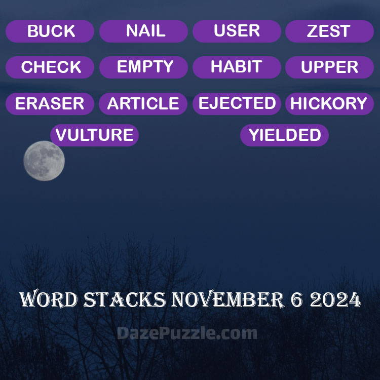 Word Stacks November 6 2024 Daily Puzzle Answer