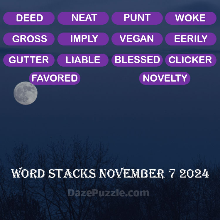 Word Stacks November 7 2024 Daily Puzzle Answer