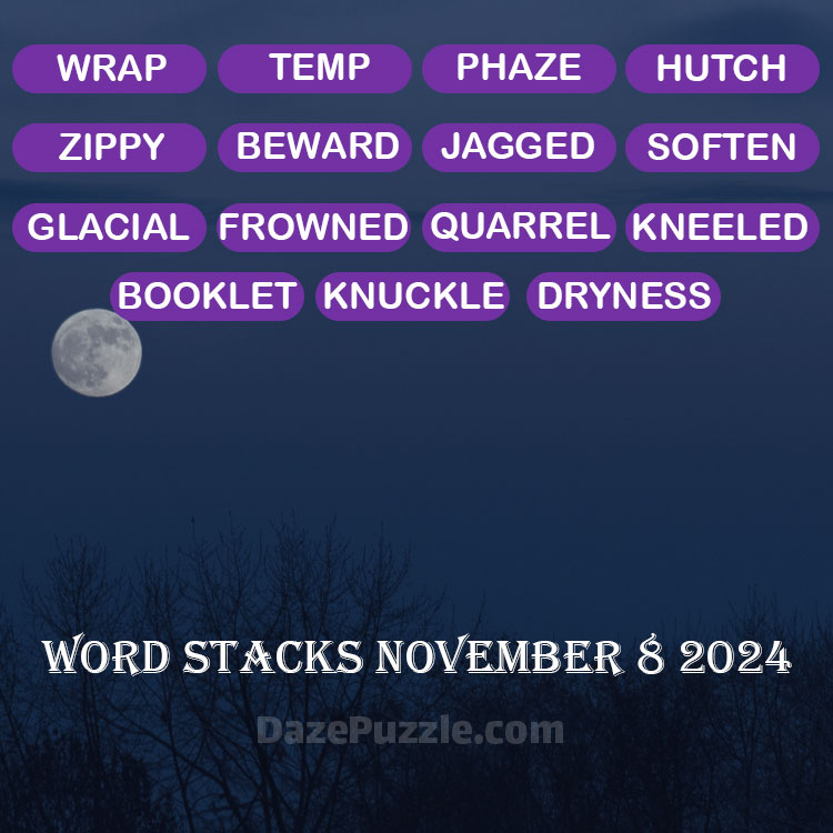 Word Stacks November 8 2024 Daily Puzzle Answer