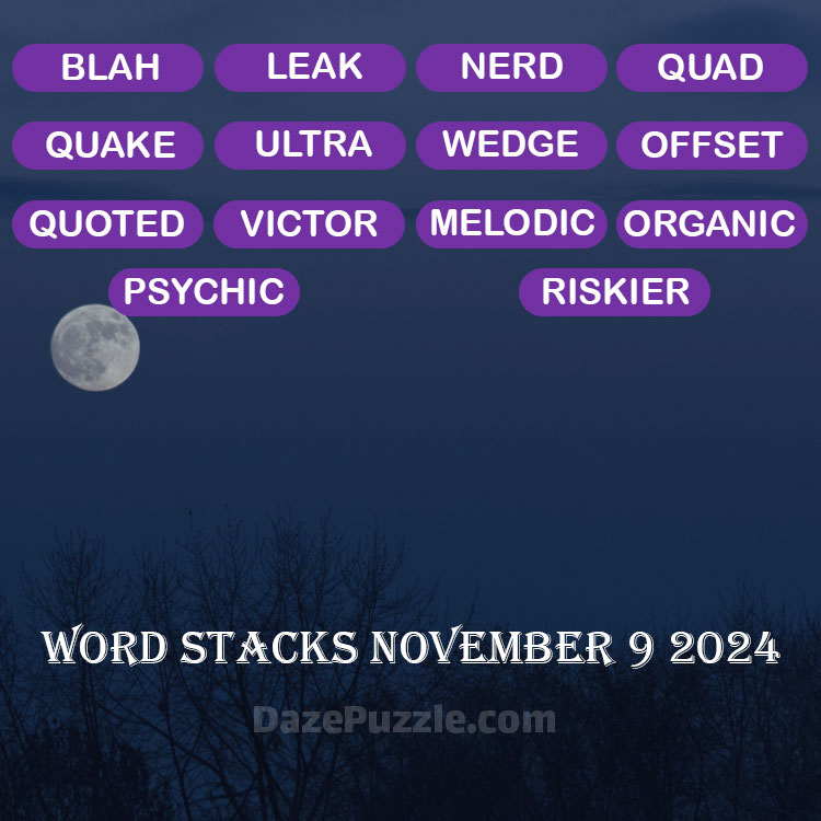 Word Stacks November 9 2024 Daily Puzzle Answer