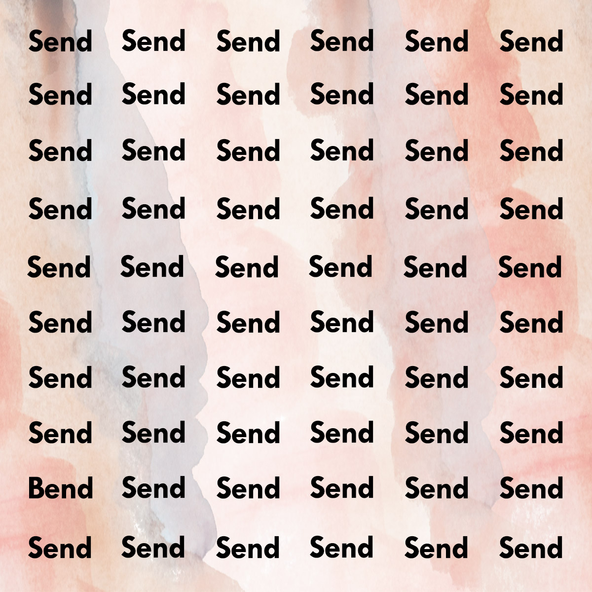 Find the word different among send