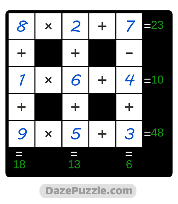 puzzle page cross sum 11 december 2024 answer