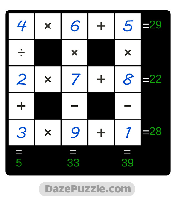 puzzle page cross sum 13 december 2024 answer