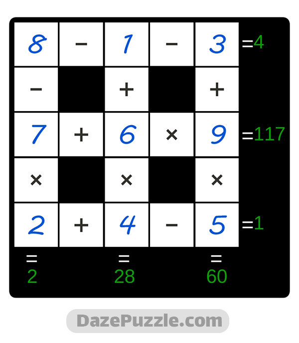puzzle page cross sum 16 december 2024 answer