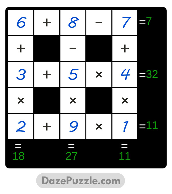 puzzle page cross sum 18 december 2024 answer