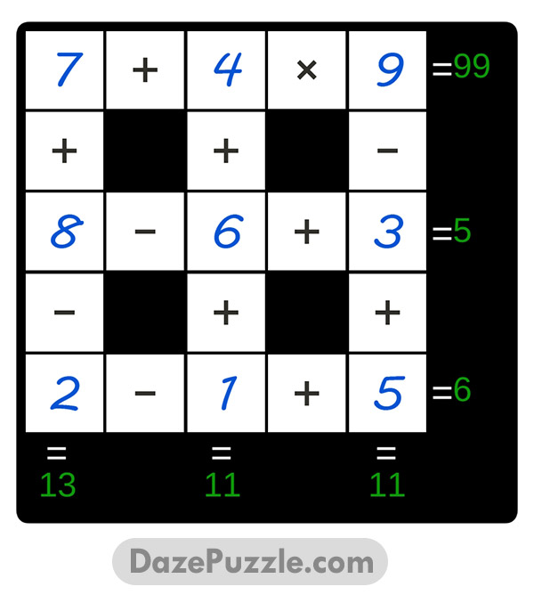 puzzle page cross sum 29 december 2024 answer