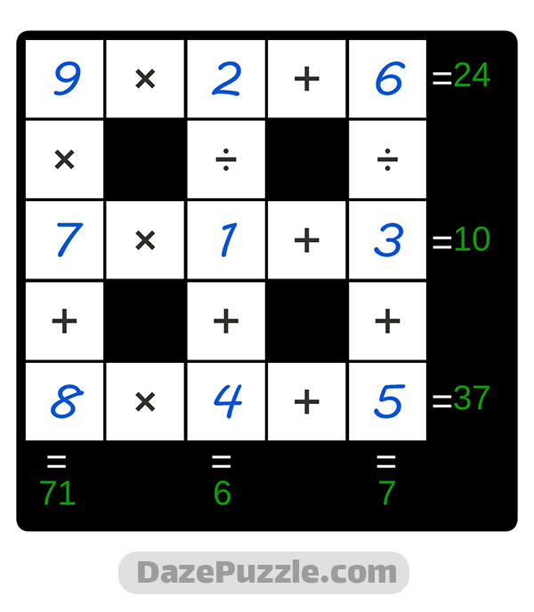puzzle page cross sum 30 december 2024 answer