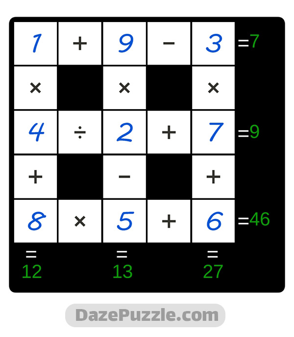 puzzle page cross sum 4 december 2024 answer