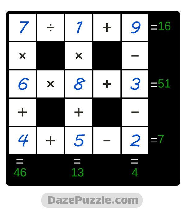 puzzle page cross sum 6 december 2024 answer