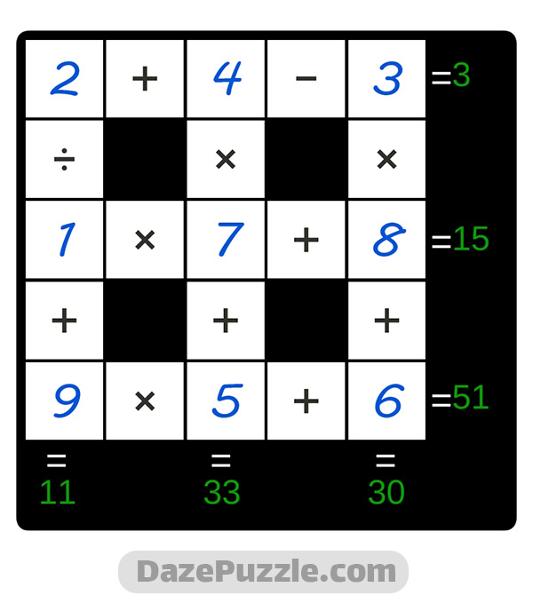 puzzle page cross sum 8 december 2024 answer