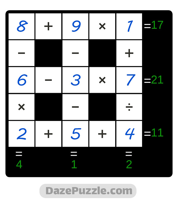 puzzle page cross sum 9 december 2024 answer
