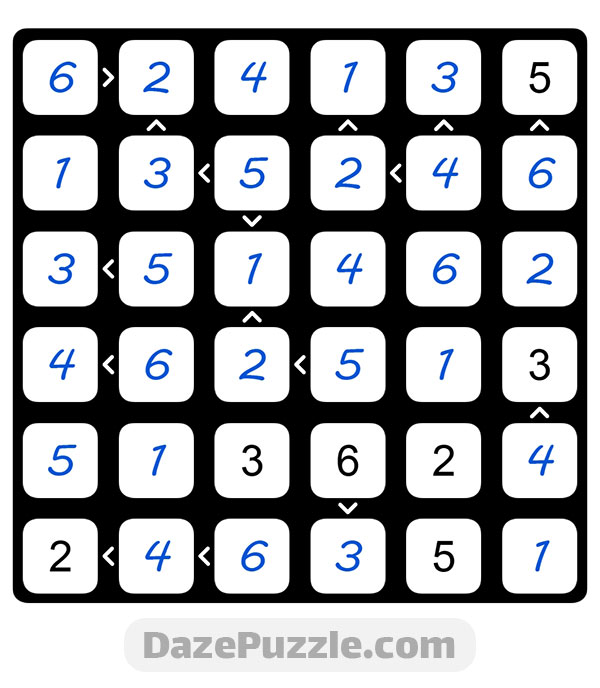puzzle page futoshiki 14 december 2024 answer