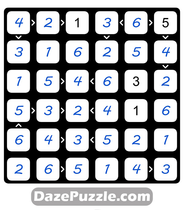 puzzle page futoshiki 21 december 2024 answer