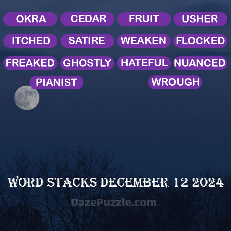Word Stacks December 12 2024 Daily Puzzle Answer