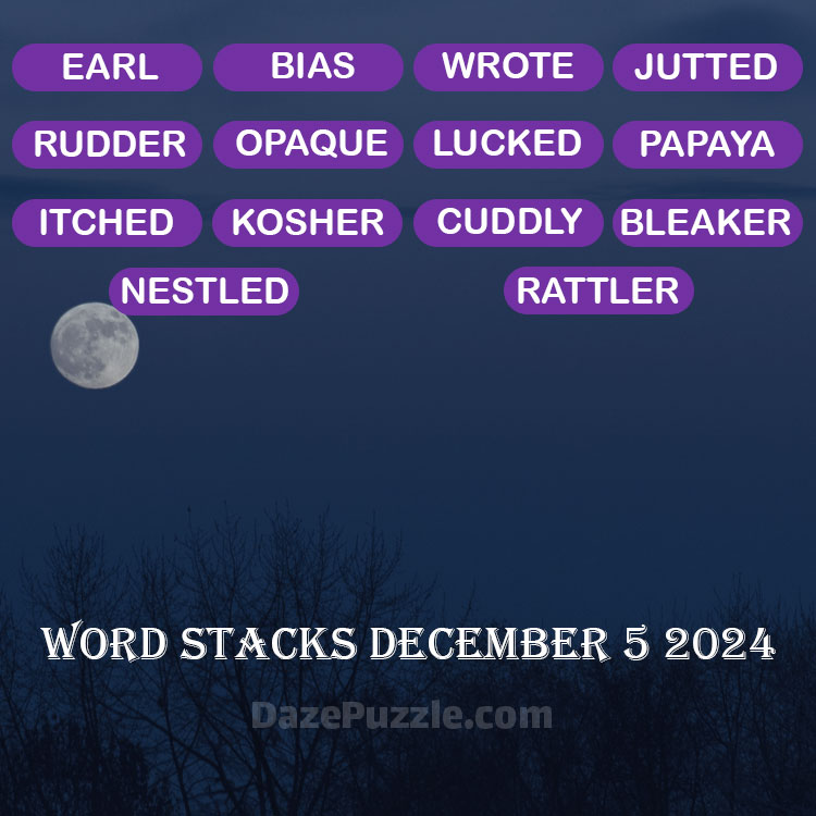 Word Stacks December 5 2024 Daily Puzzle Answer