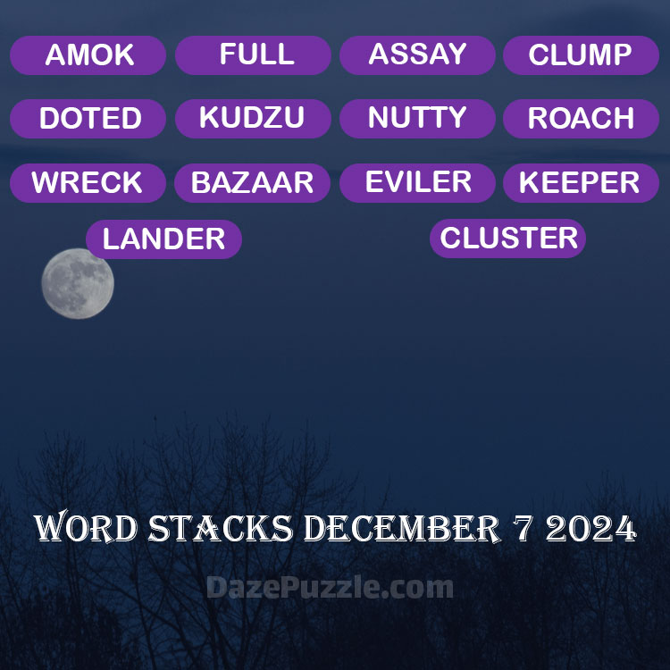 Word Stacks December 7 2024 Daily Puzzle Answer