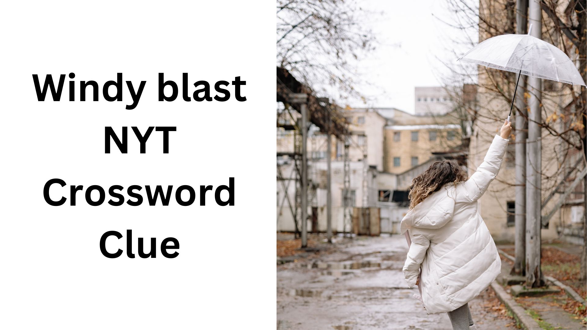 Windy blast NYT Crossword Clue