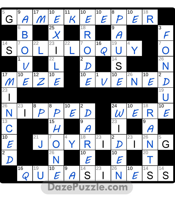 puzzle page codeword 12 january 2025 answer