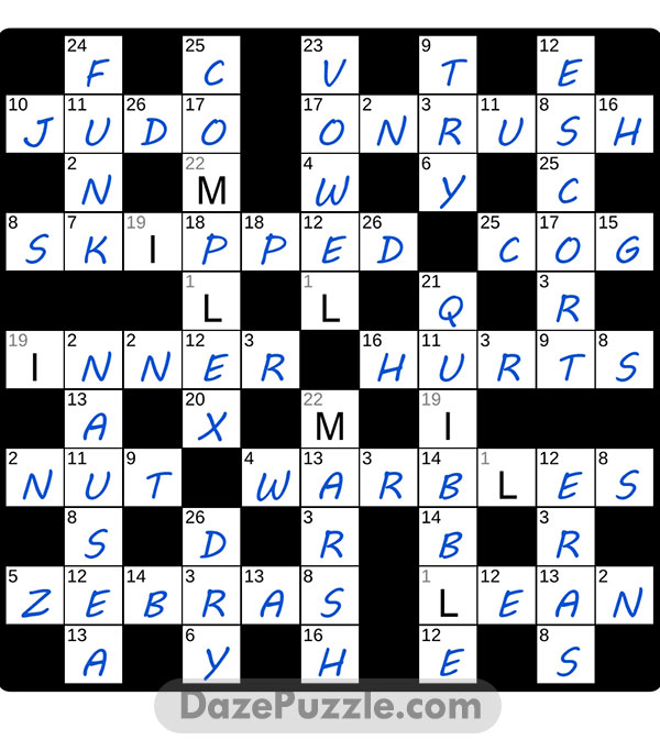 puzzle page codeword 26 january 2025 answer