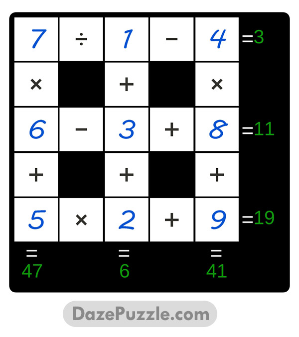 puzzle page cross sum 12 january 2025 answer