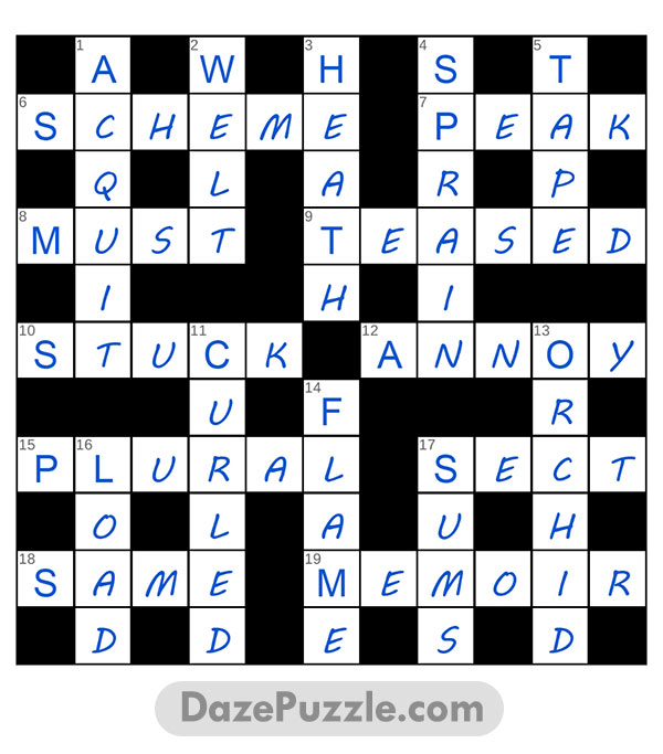 puzzle page crossword 21 january 2025 answer