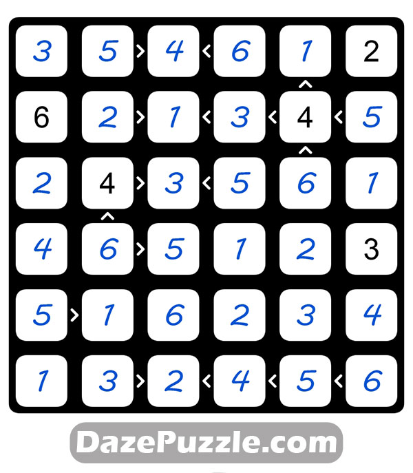 puzzle page futoshiki 11 january 2025 answer
