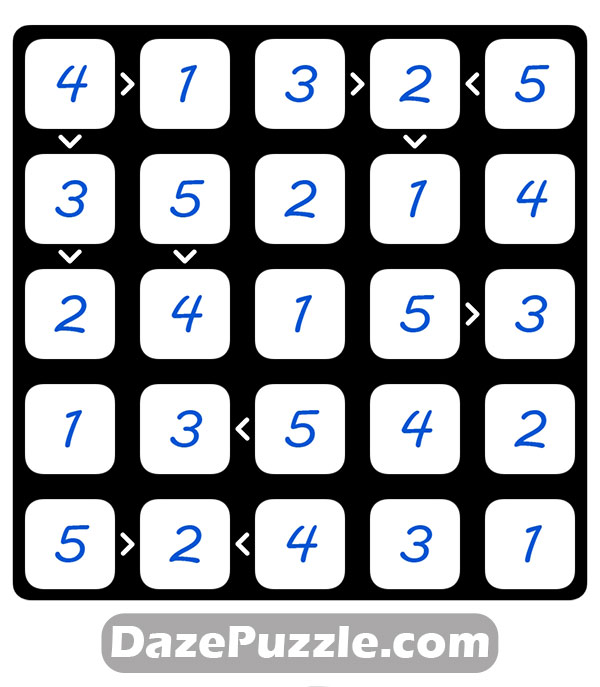 puzzle page futoshiki 21 january 2025 answer