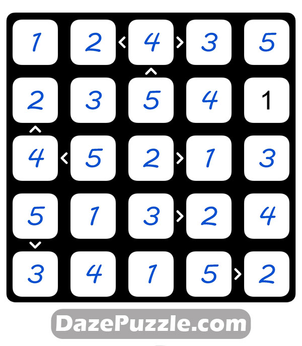 puzzle page futoshiki 7 january 2025 answer