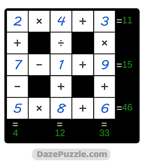 puzzle page cross sum 9 february 2025 answer