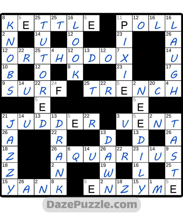 puzzle page codeword 9 february 2025 answer