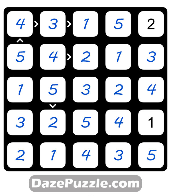 puzzle page futoshiki 25 february 2025 answer