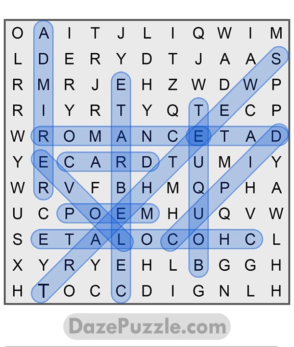 puzzle page word search 14 february 2025 answer