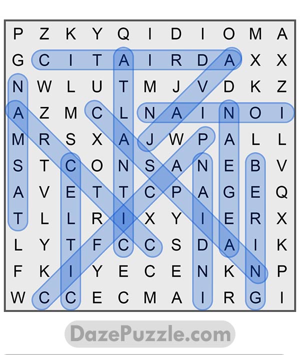 puzzle page word search 21 february 2025 answer
