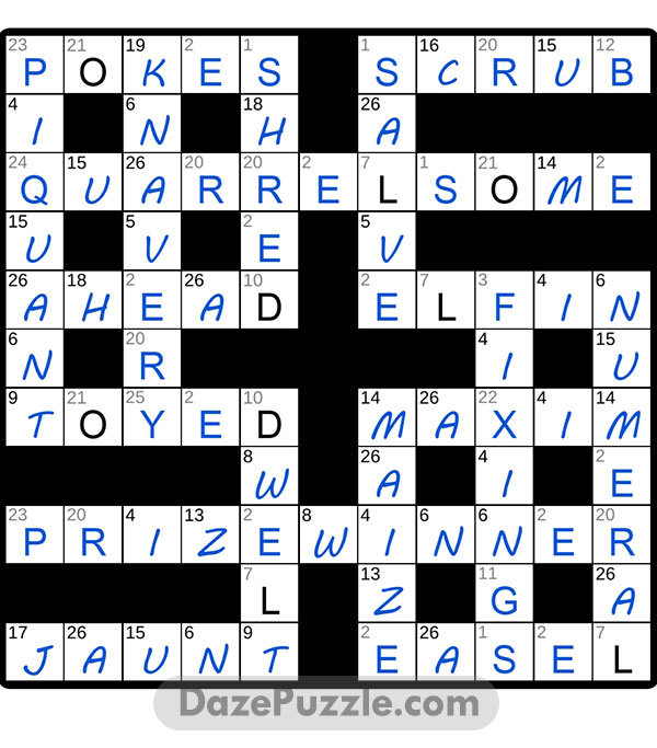 puzzle page codeword 2 march 2025 answer