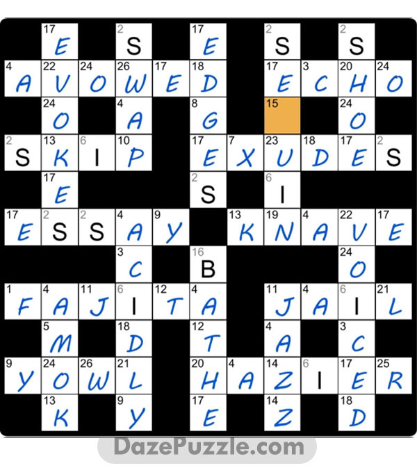 puzzle page codeword 23 march 2025 answer
