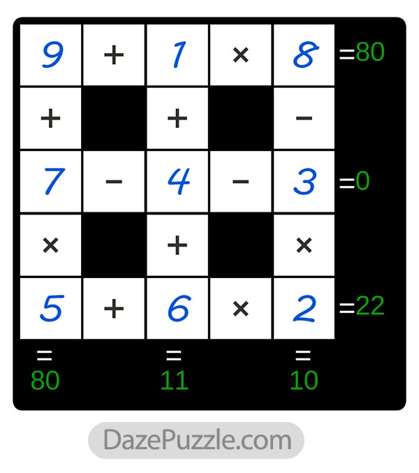 puzzle page cross sum 19 march 2025 answer