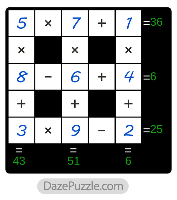 puzzle page cross sum 21 march 2025 answer