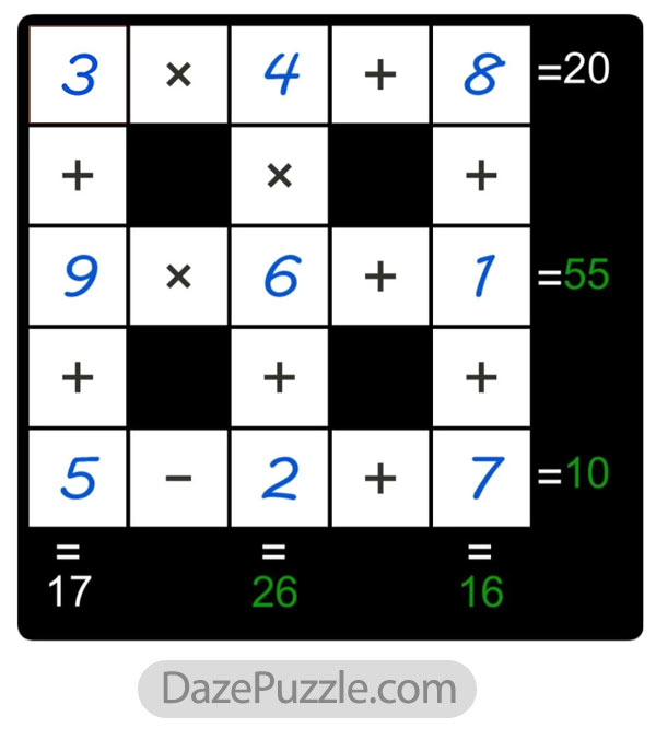 puzzle page cross sum 24 march 2025 answer