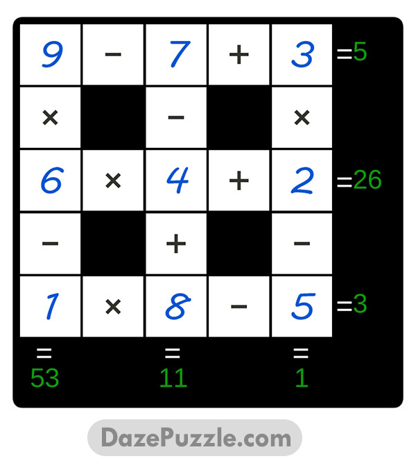 puzzle page cross sum 26 march 2025 answer