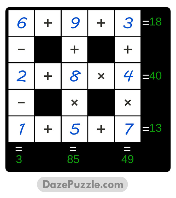 puzzle page cross sum 5 march 2025 answer