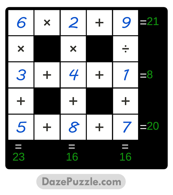 puzzle page cross sum 9 march 2025 answer