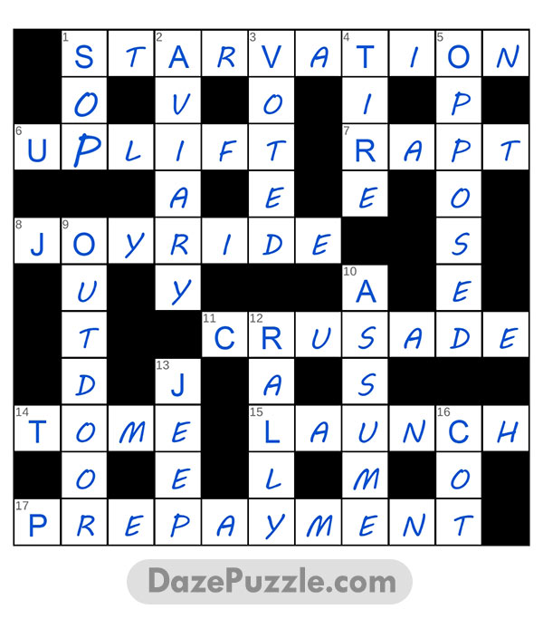 puzzle page crossword 14 march 2025 answer