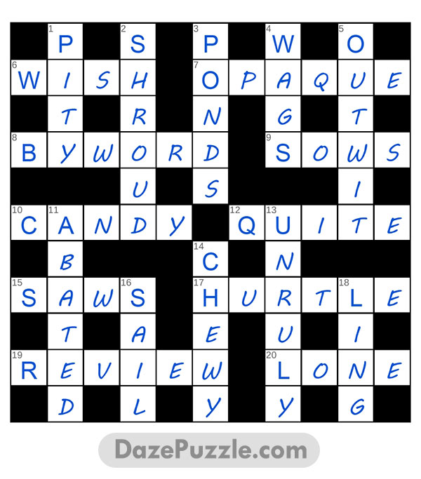 puzzle page crossword 17 march 2025 answer