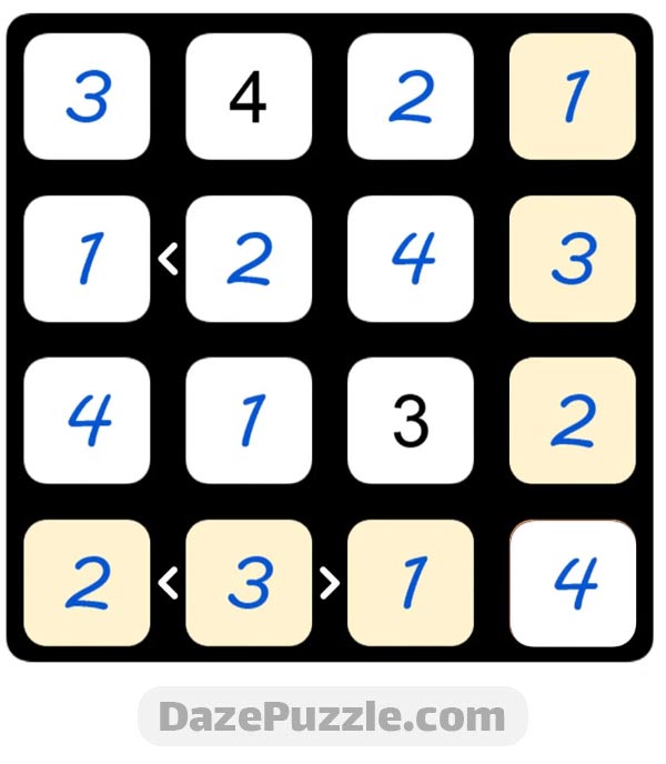 puzzle page futoshiki 1 april 2025 answer