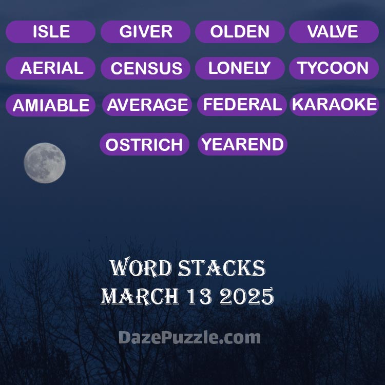 word stacks march 13 2025