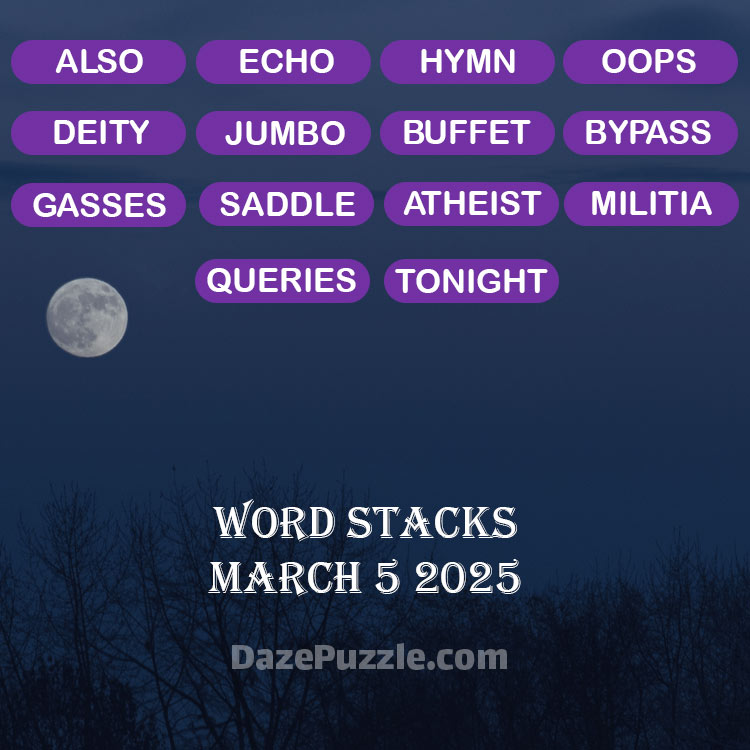 word stacks march 5 2025