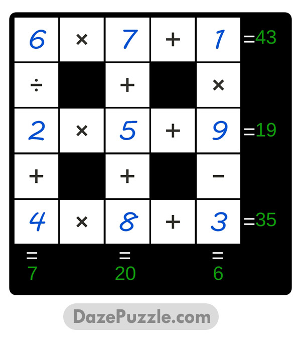 puzzle page cross sum 20 april 2025 answer