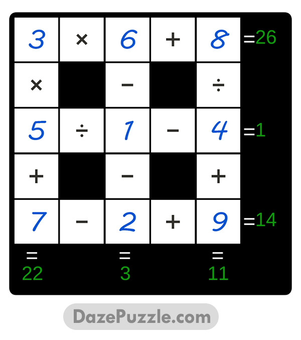 puzzle page cross sum 9 april 2025 answer