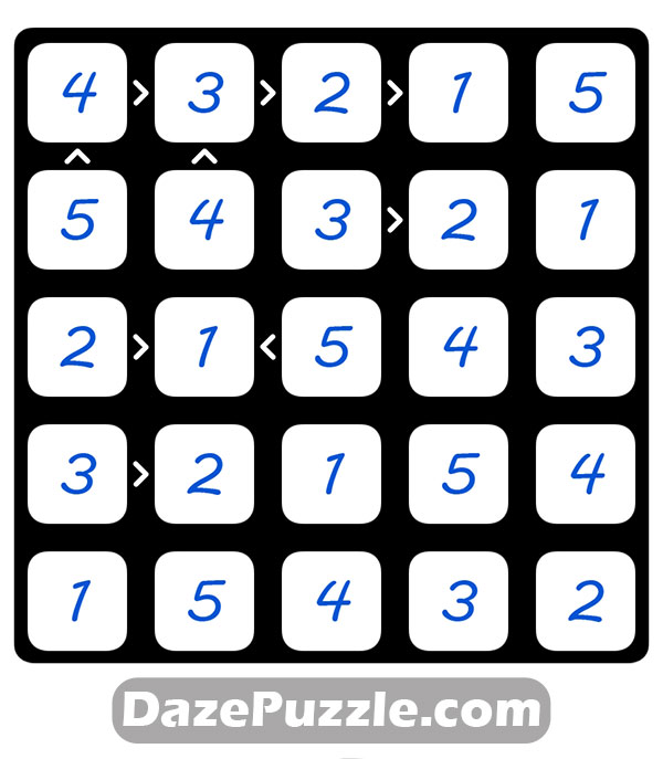 puzzle page futoshiki 22 april 2025 answer