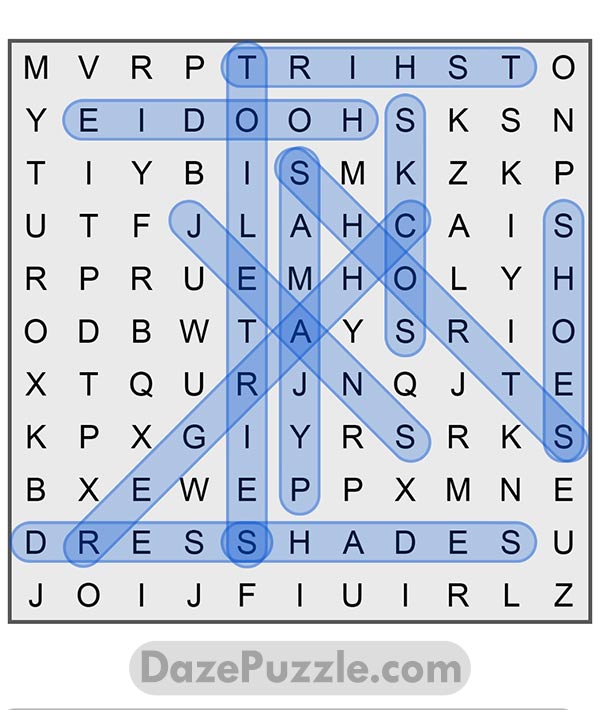 puzzle page word search 25 april 2025 answer